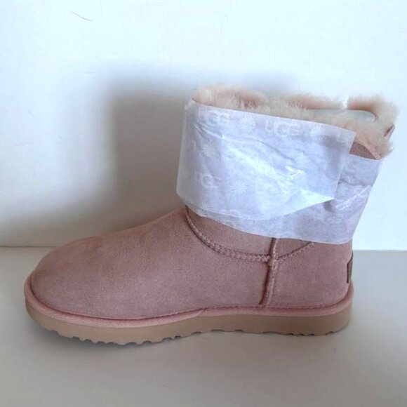 UGG Women's Mini Bailey Bow II Beige Blush Light Pink 8 - Picture 11 of 15